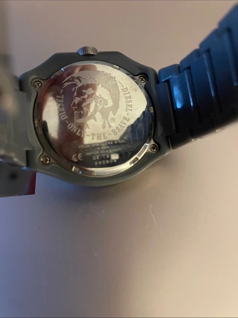Diesel Grey Silicone Watch with Teal Gradient Dial